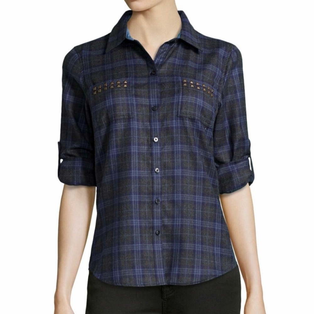 NWT Robert Graham Harper Indigo Long Sleeve Cashmere/Wool/Cotton Blend Shirt